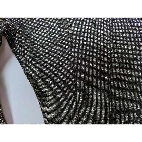 ZARA S Metallic Draped Long Sleeve Dress Runched Gathered Waist Front Slit Bold - Picture 15 of 16